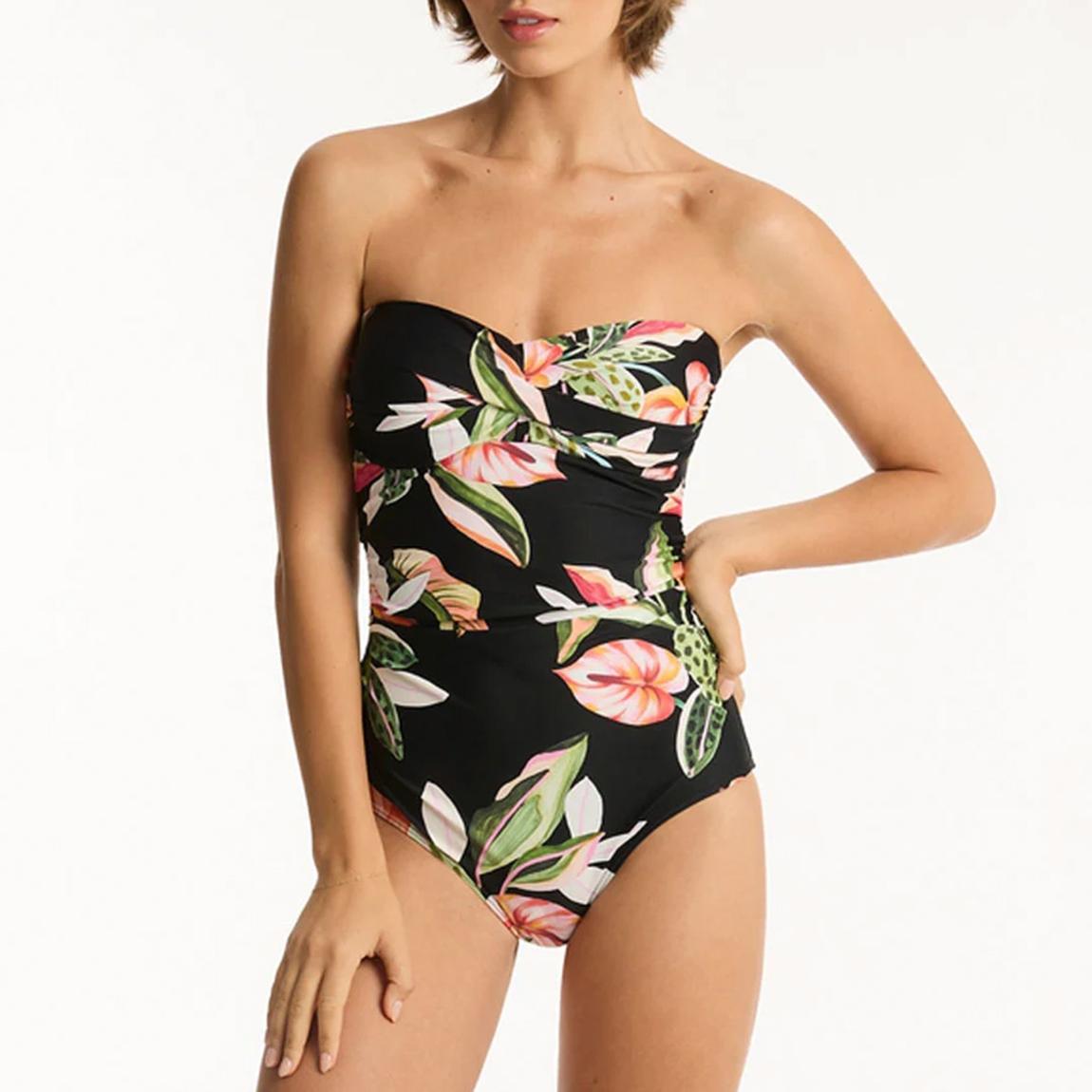 Black Sundown Twist Bandeau Swimsuit main product photo