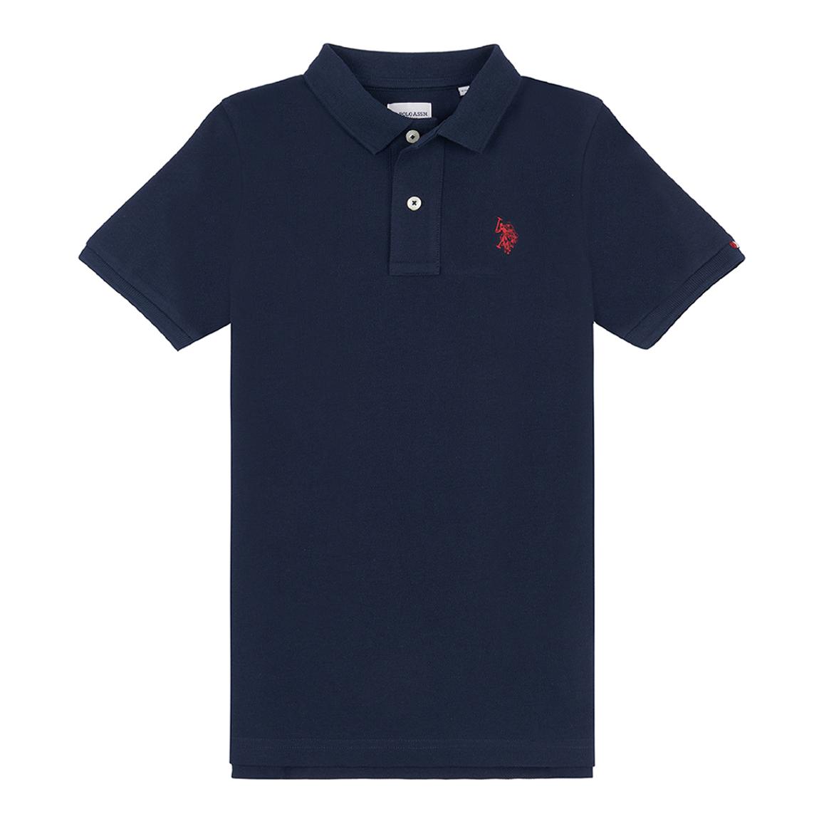 Boy's Navy Pique Cotton Polo Shirt main product photo
