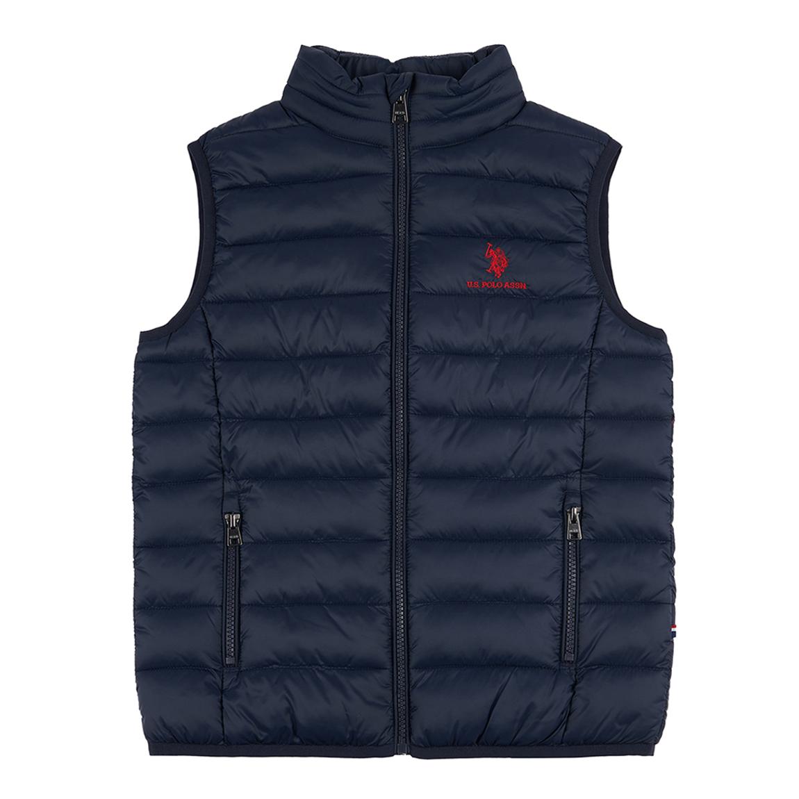 Boy's Navy Bound Quilted Gilet main product photo