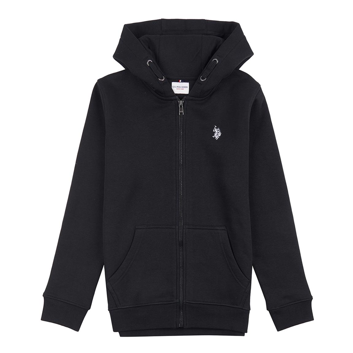 Boy's Black Zip Cotton Hoodie main product photo