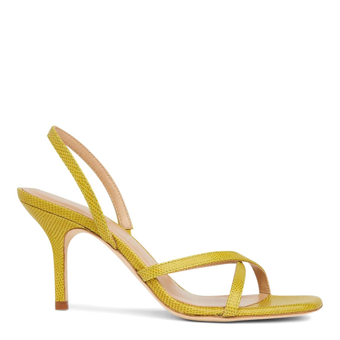 Lime Lizard Effect Noon Strappy Sandals main product photo