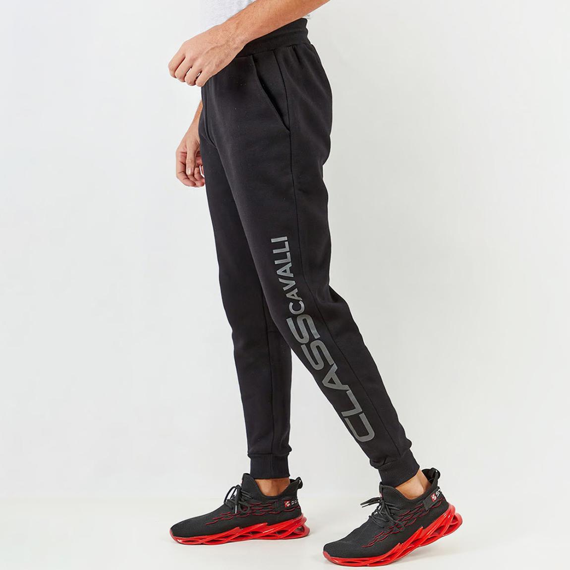 Black Monogram Fleece Joggers main product photo