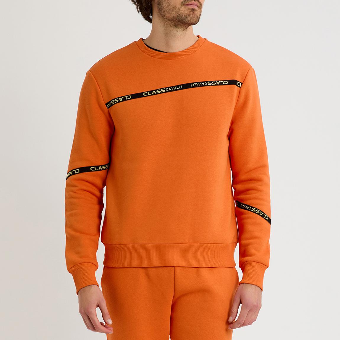 Orange Brushed Fleece Crew Sweatshirt main product photo