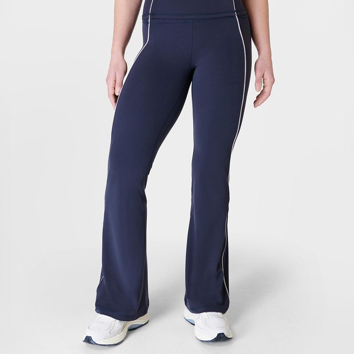 Navy Super Soft Picot Lace Flare Trousers main product photo