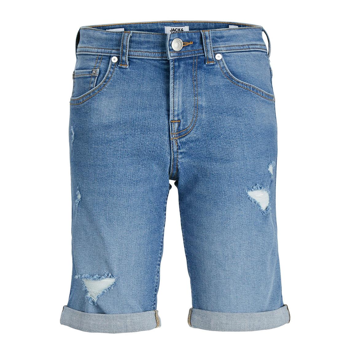Blue Denim Cotton Blend Shorts main product photo