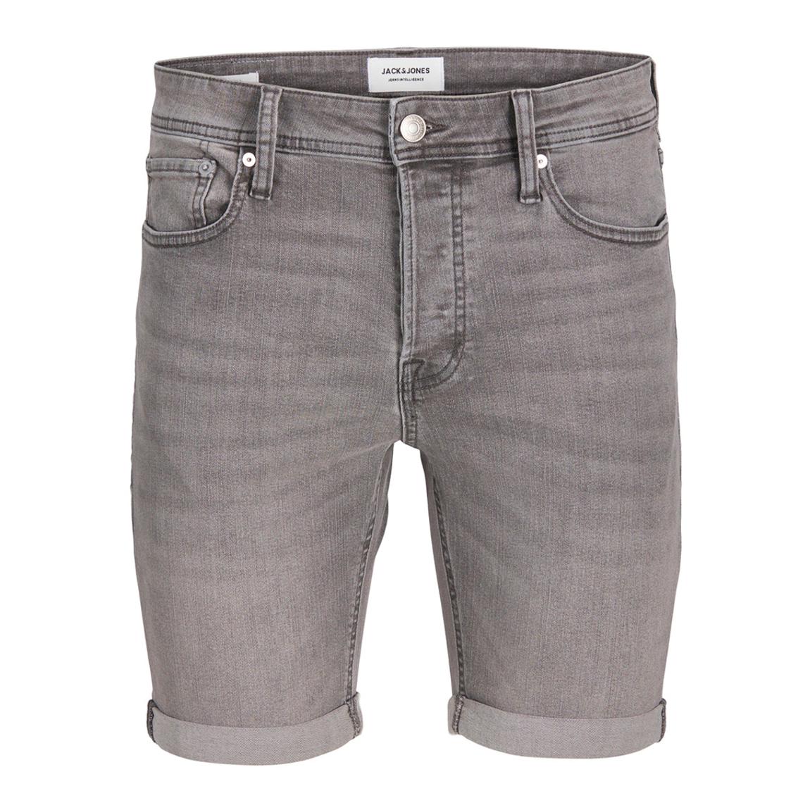 Grey Denim Cotton Blend Shorts main product photo