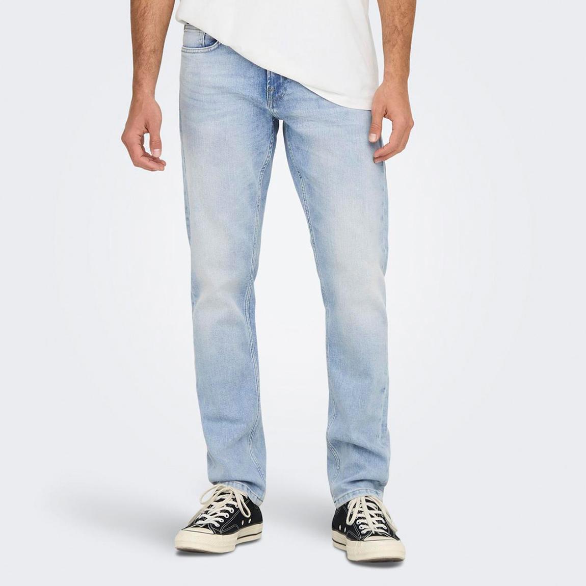 Light Blue Denim Regular Cotton Blend Jeans main product photo