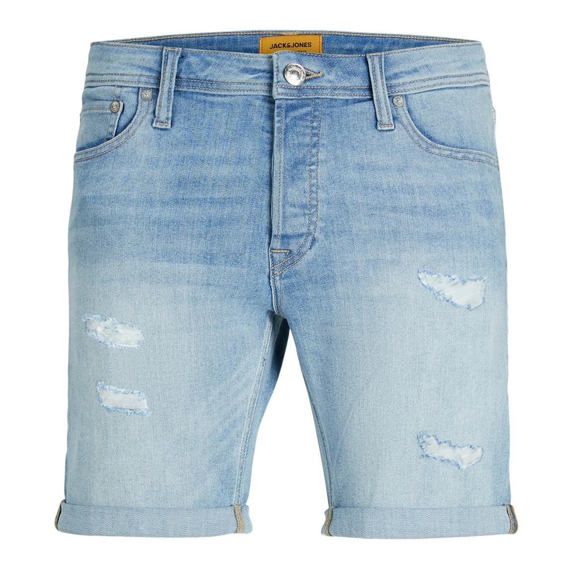 Blue Denim Cotton Blend Shorts main product photo
