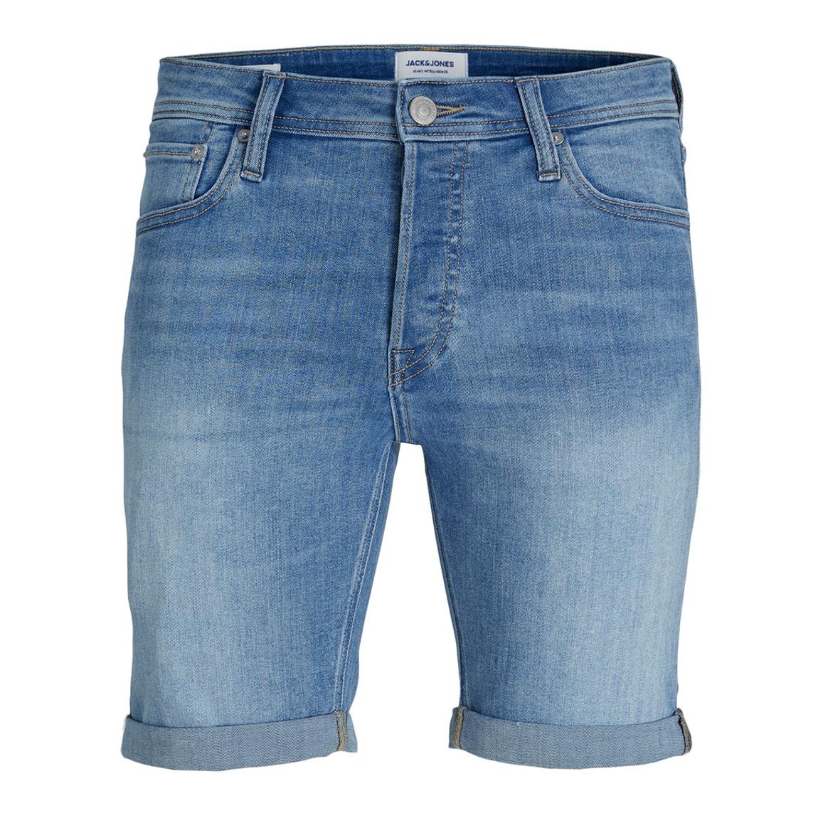 Blue Denim Cotton Blend Shorts main product photo
