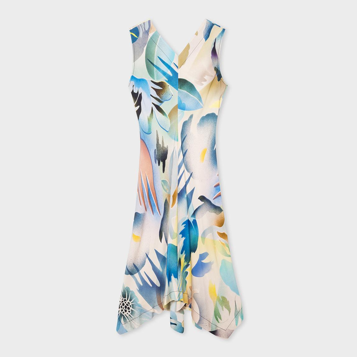 Blue V-Neck Midi Dress main product photo