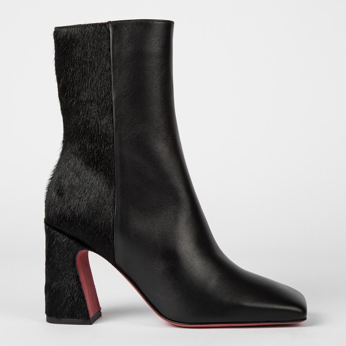 Black Agnes Heeled Leather Boots main product photo