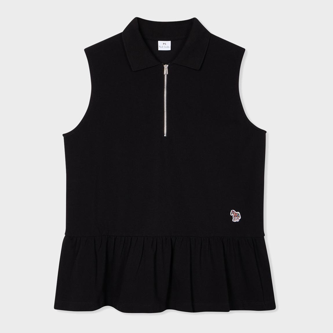 Black Zebra Half Zip Cotton Top main product photo