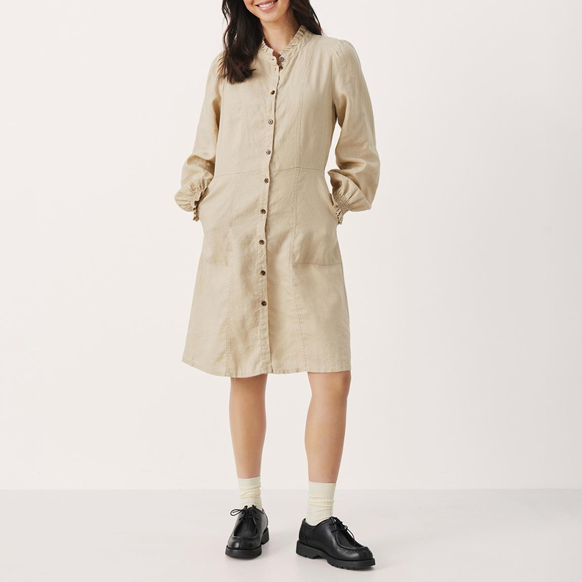 Beige Linen Ruthie Dress main product photo