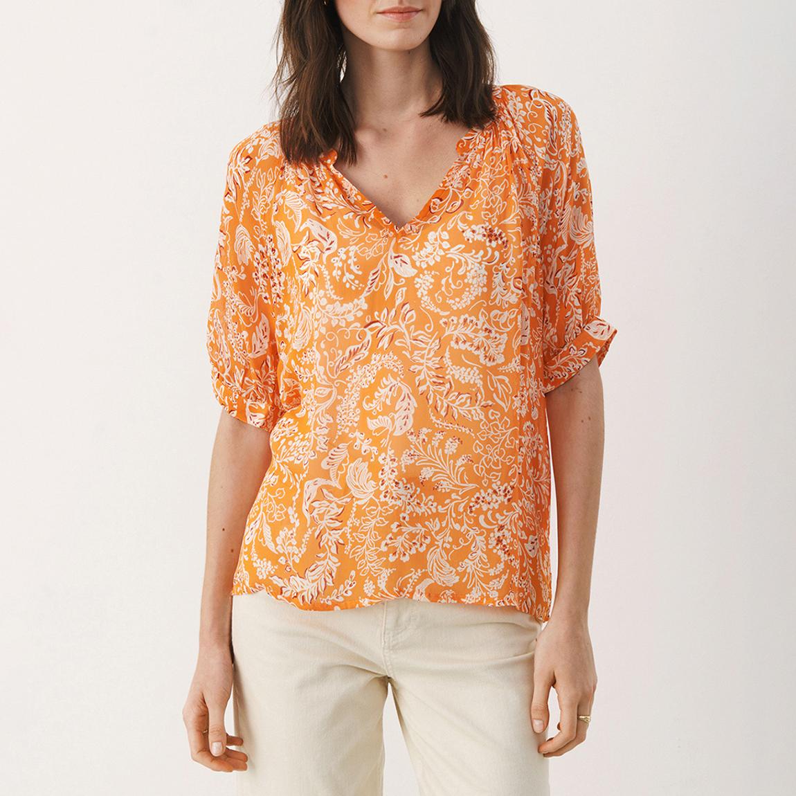Orange Print Popsy Blouse main product photo