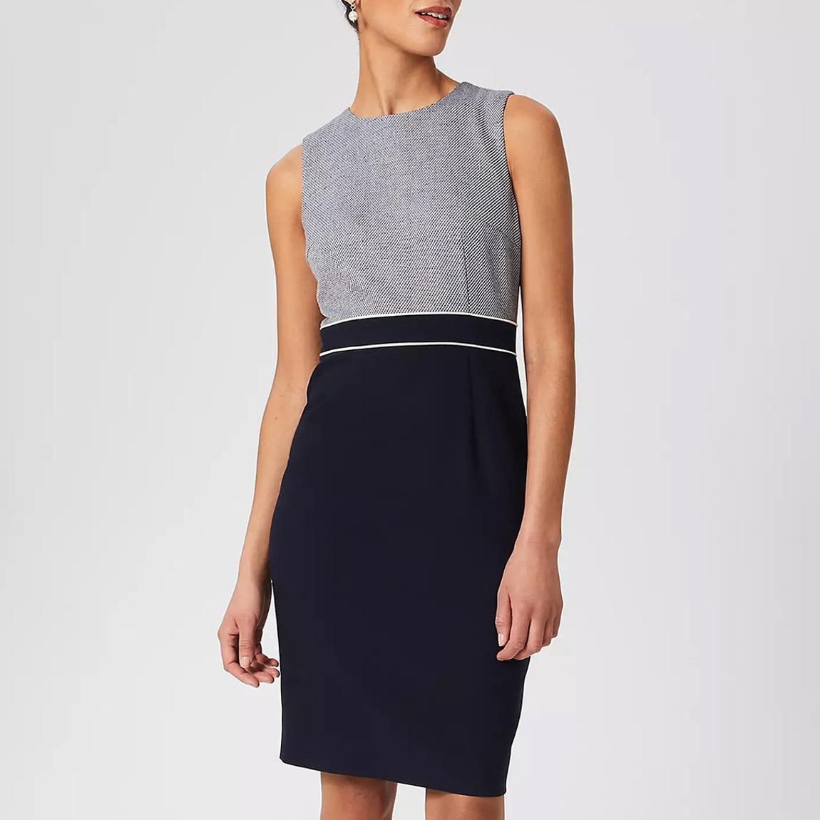 Navy Amalfi Fitted Linen Dress main product photo
