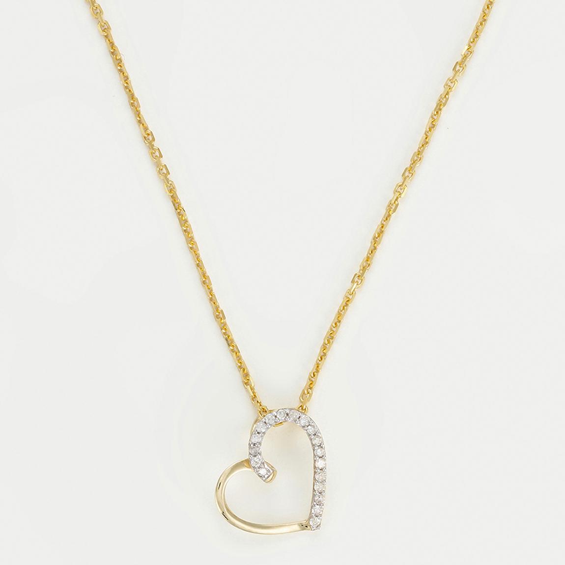 Yellow Gold Coeur Diamond Pendant Necklace main product photo