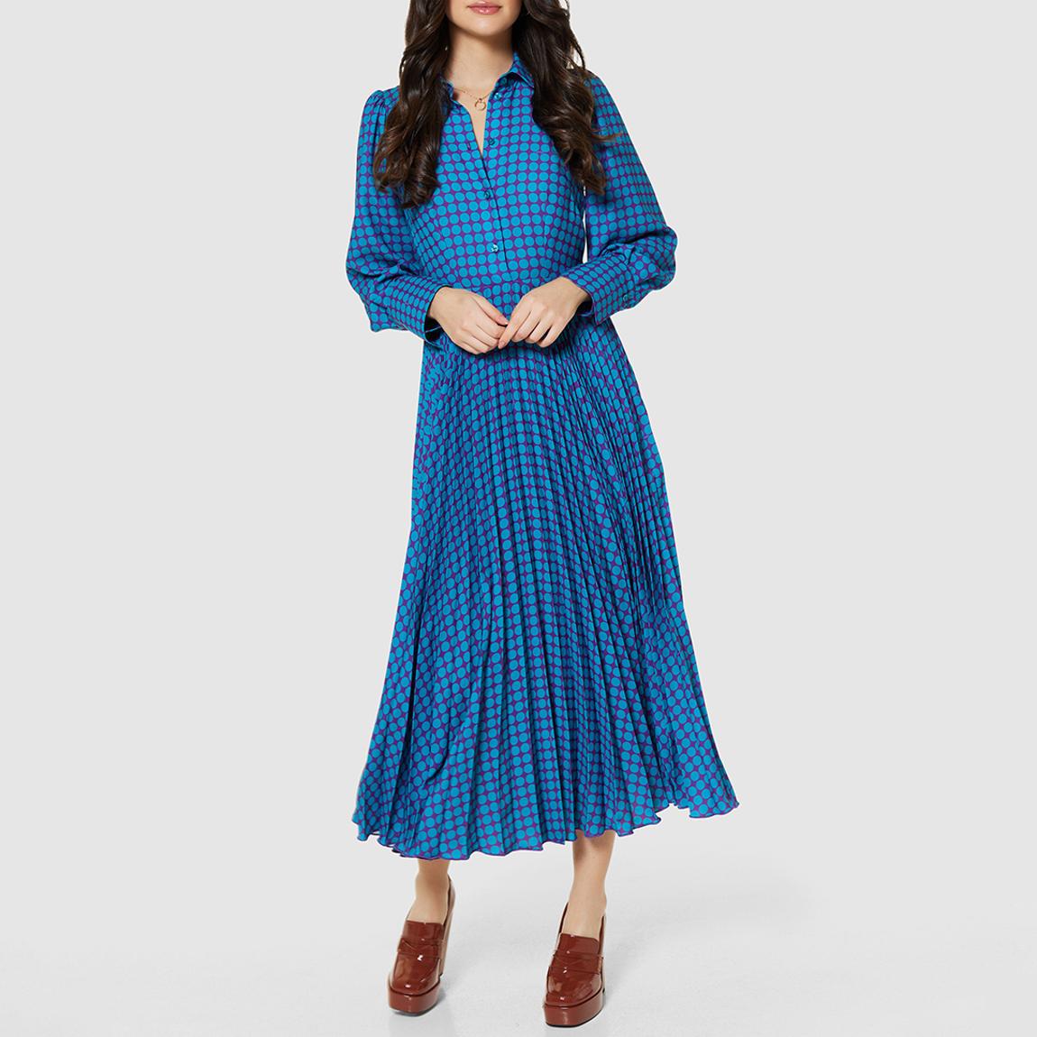 Purple Pleated Shirt Dress main product photo