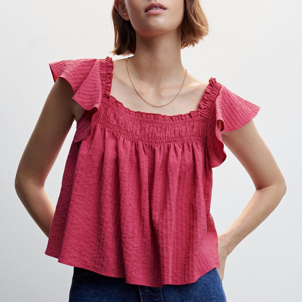 Pink Stripe Texture Blouse main product photo