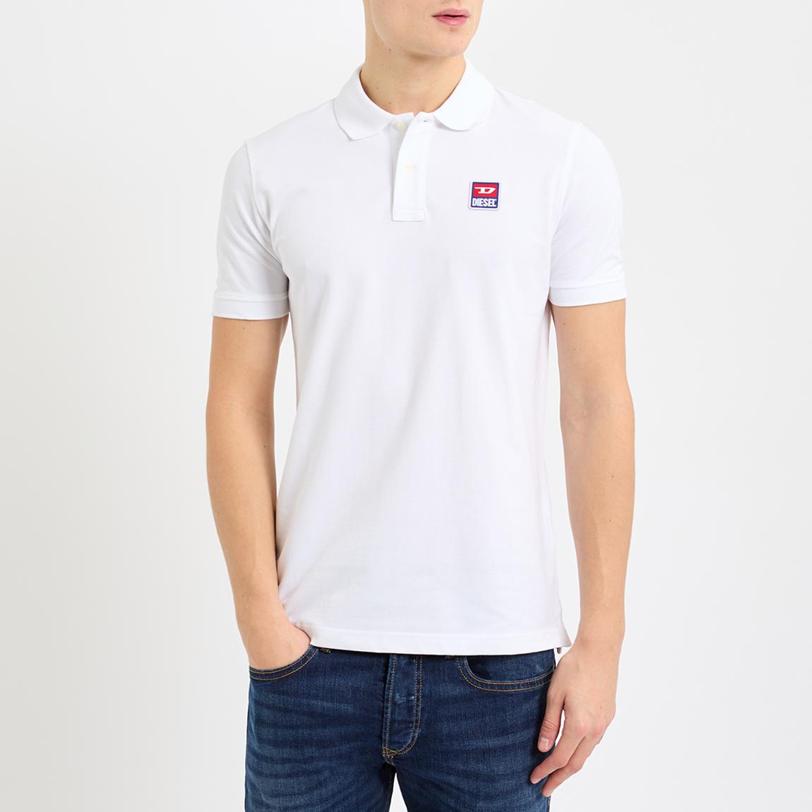 White Logo Cotton Blend Polo Shirt main product photo