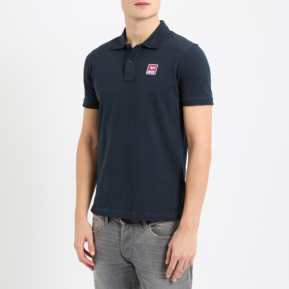 Navy Logo Cotton Blend Polo Shirt main product photo