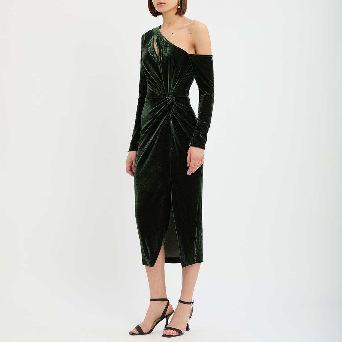 Reiss Dark Green Zuri Cut Out Midi Dress - BrandAlley Reiss Dark Green Zuri Cut Out Midi Dress - BrandAlley