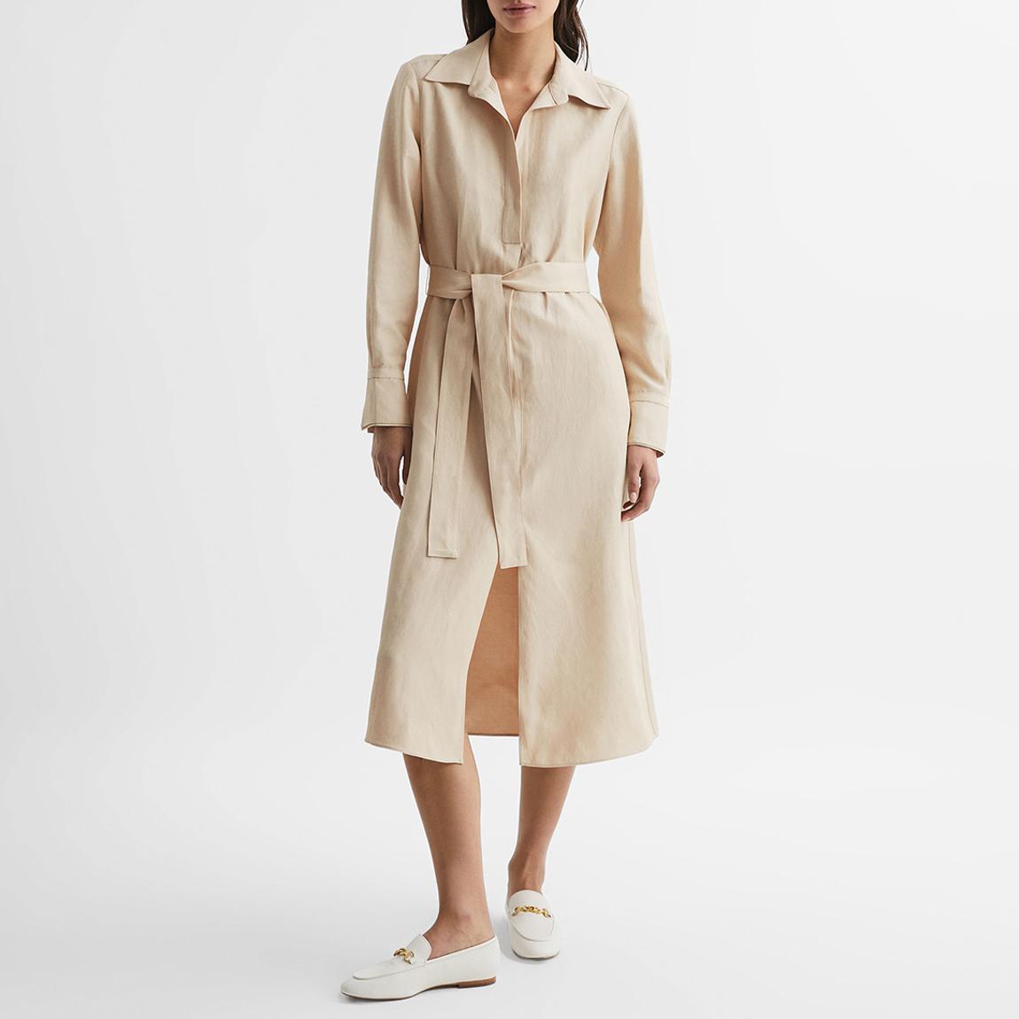 Sand Phoenix Linen Blend Shirt Dress main product photo