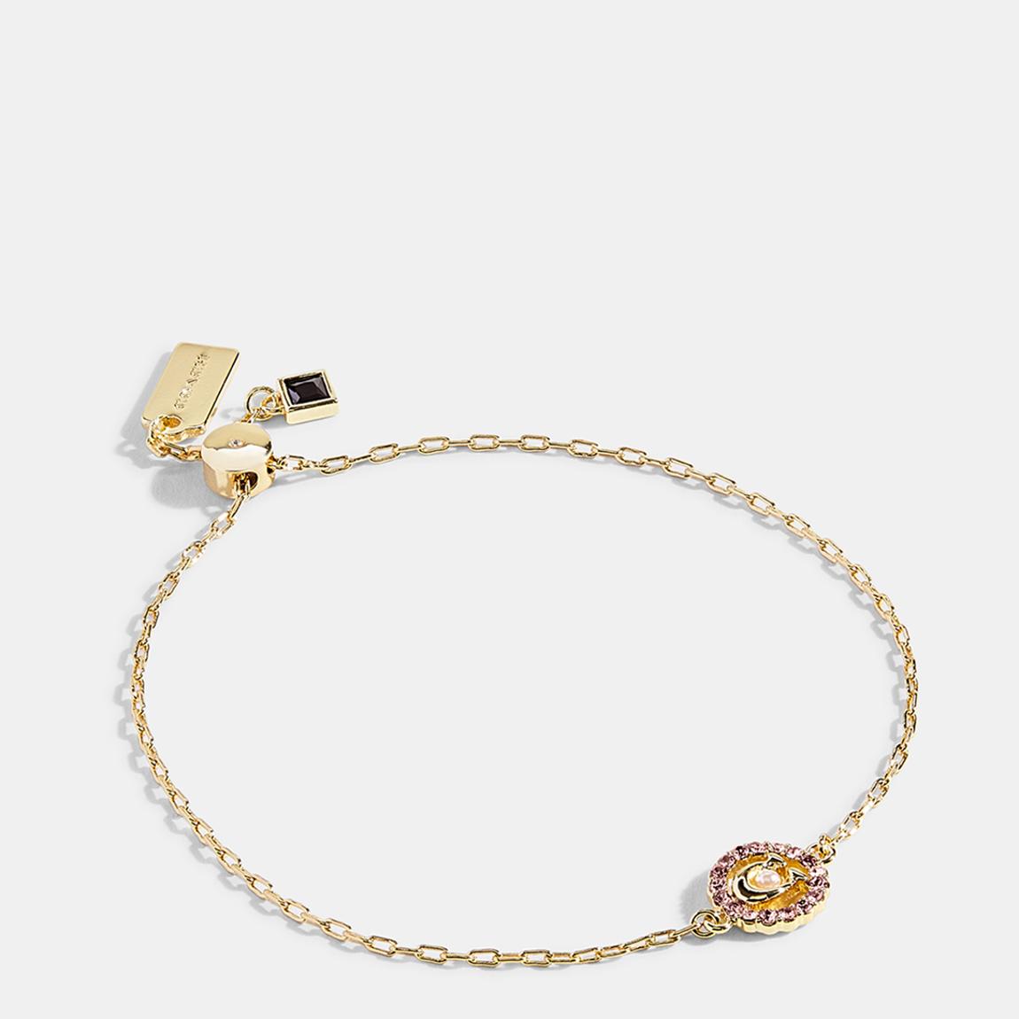 Gold, Multicolor C Multi Crystal Slider Bracelet main product photo