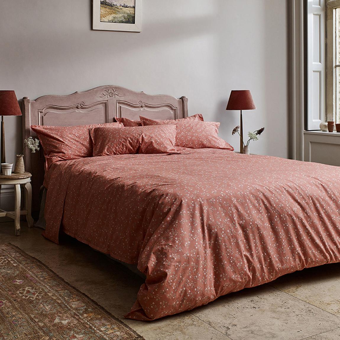 Apricot Floral Single Cotton Duvet Cover main product photo