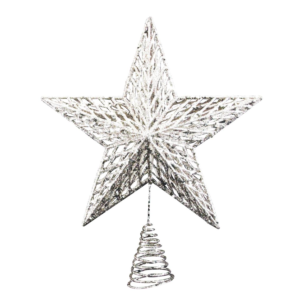 Gold Sparkling Moulded Tree Top Star, Large main product photo