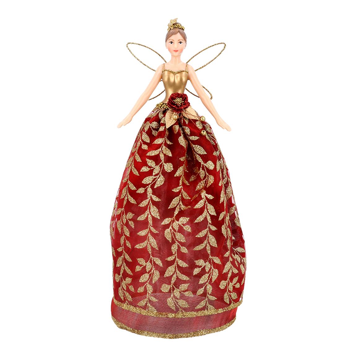 Red/Gold Leaf Tree Top Fairy Orn, Large main product photo