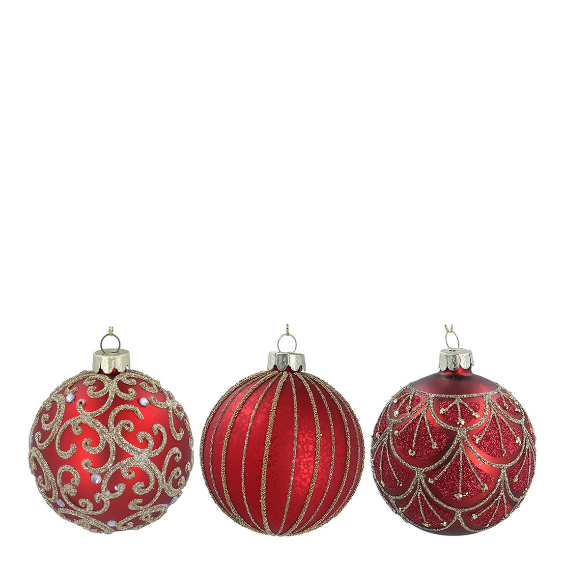 Red Baubles, Set Of 6 main product photo