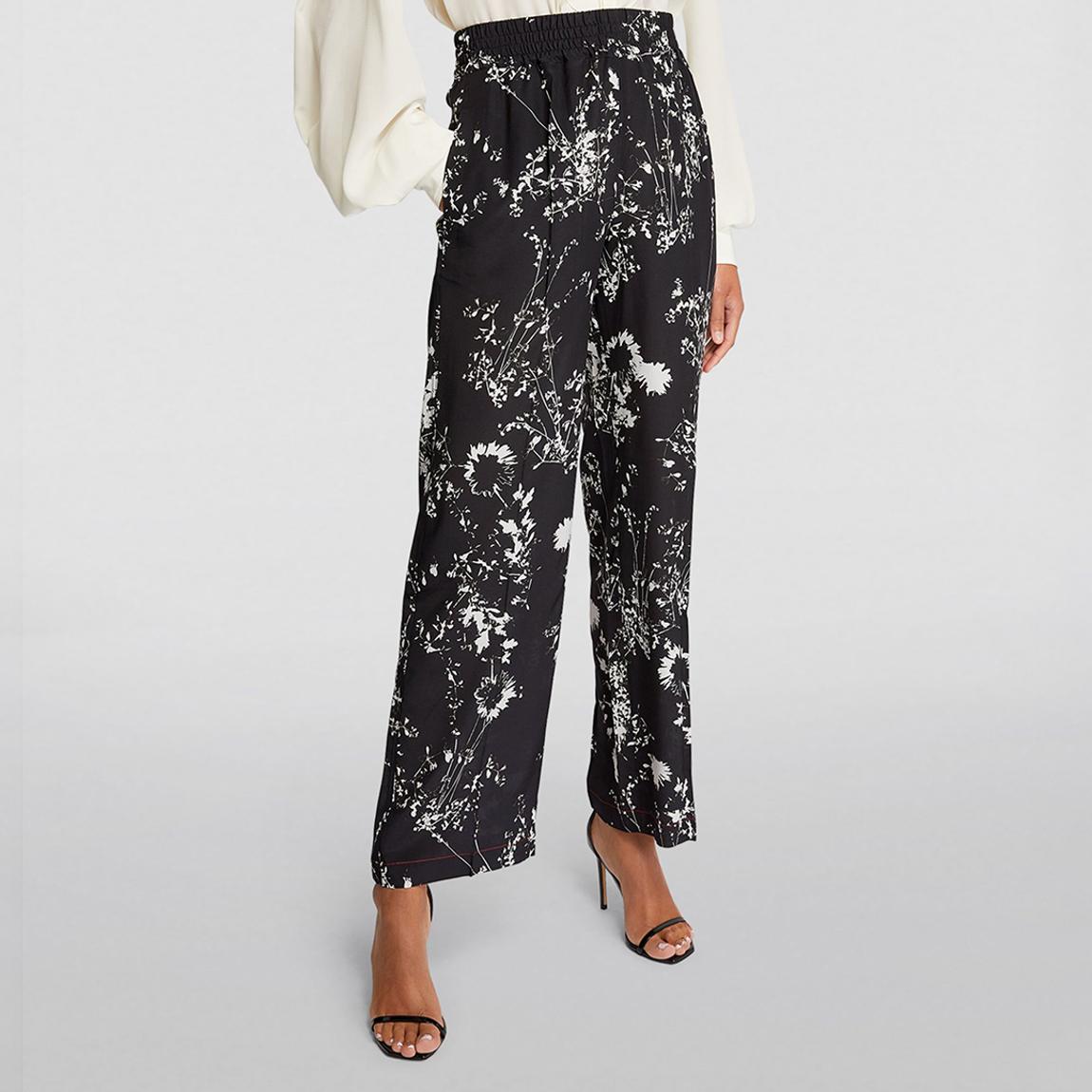 Black Printed Silk Trousers main product photo