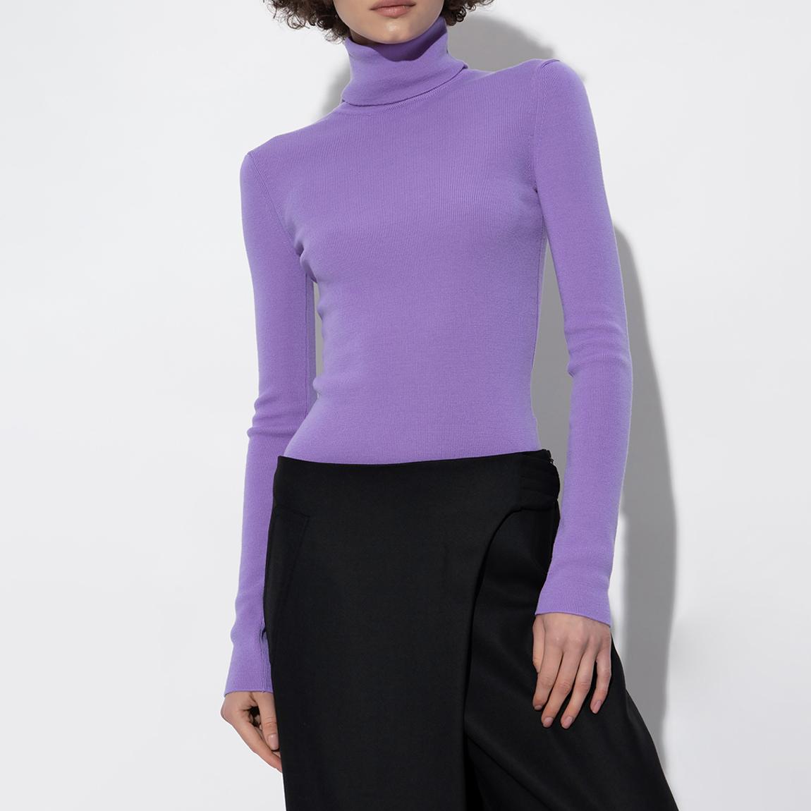 Lilac Ribbed Roll Neck Jumper main product photo