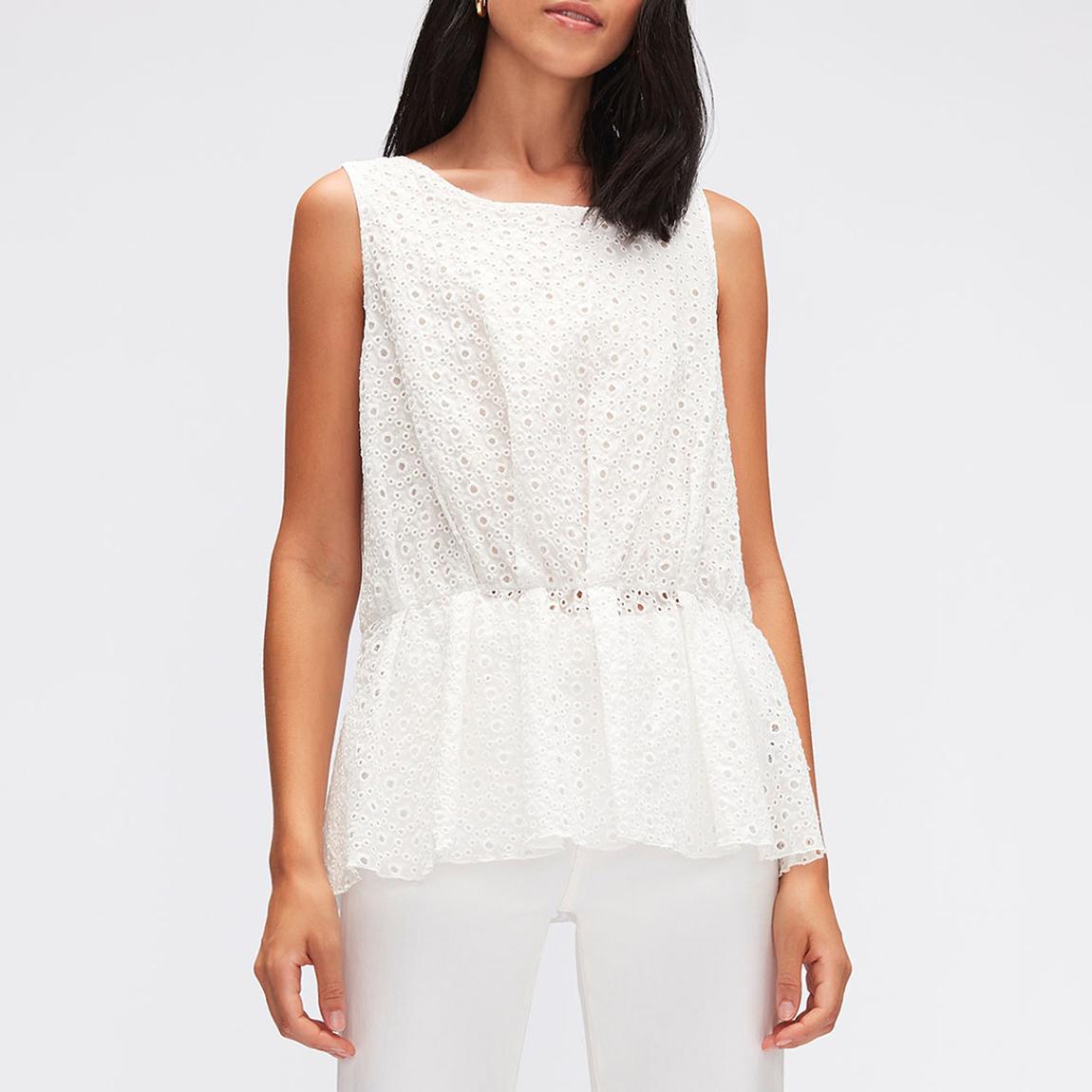 White Peplum Cotton Top main product photo