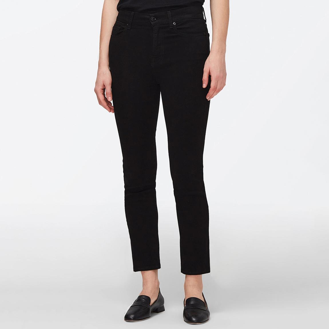 Black Straight Crop Stretch Jeans main product photo
