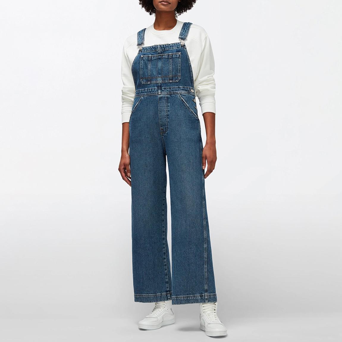 Mid Blue Salopette Stretch Denim Jumpsuit main product photo