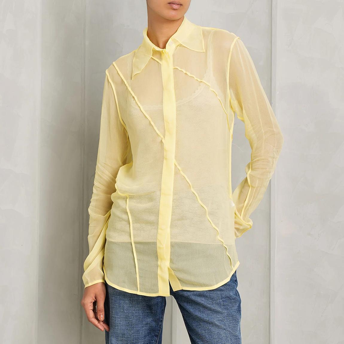 Yellow Spiral Seam Slim Blouse main product photo