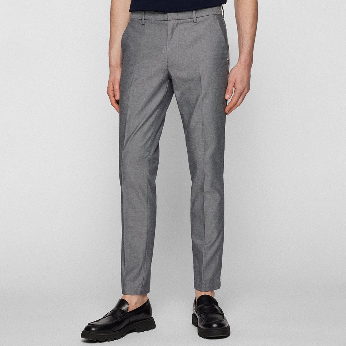 Grey Kaito Slim Fit Cotton Blend Trousers main product photo