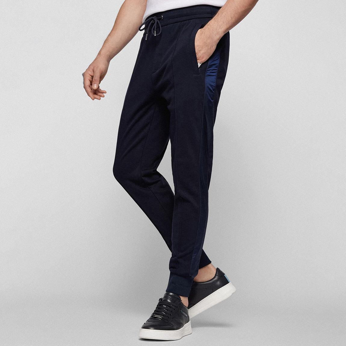 Navy Lamont Contrast Side Cotton Blend Joggers main product photo