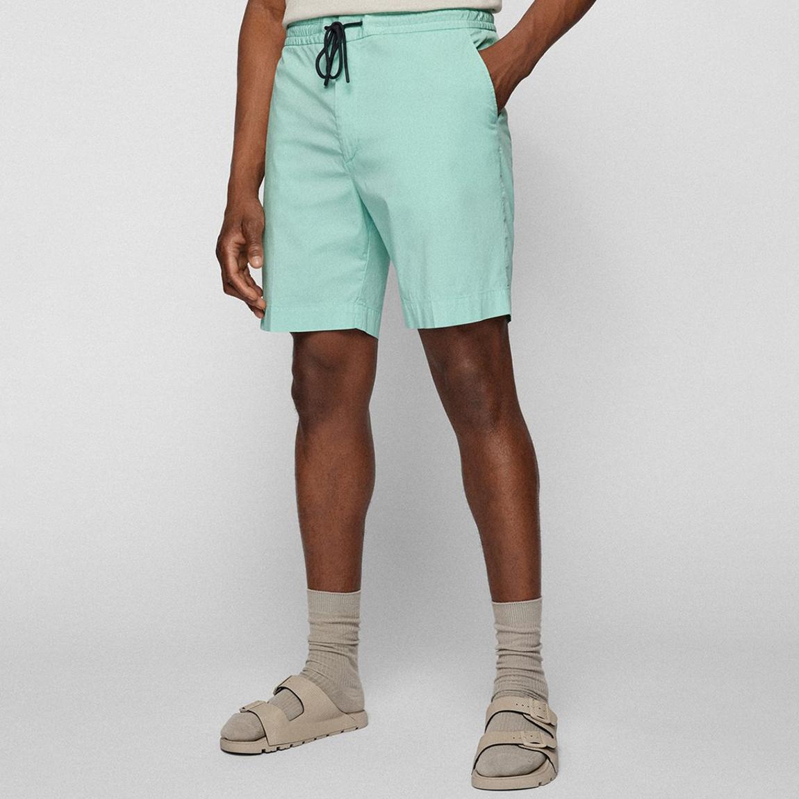 Turquoise Banks Cotton Blend Shorts main product photo