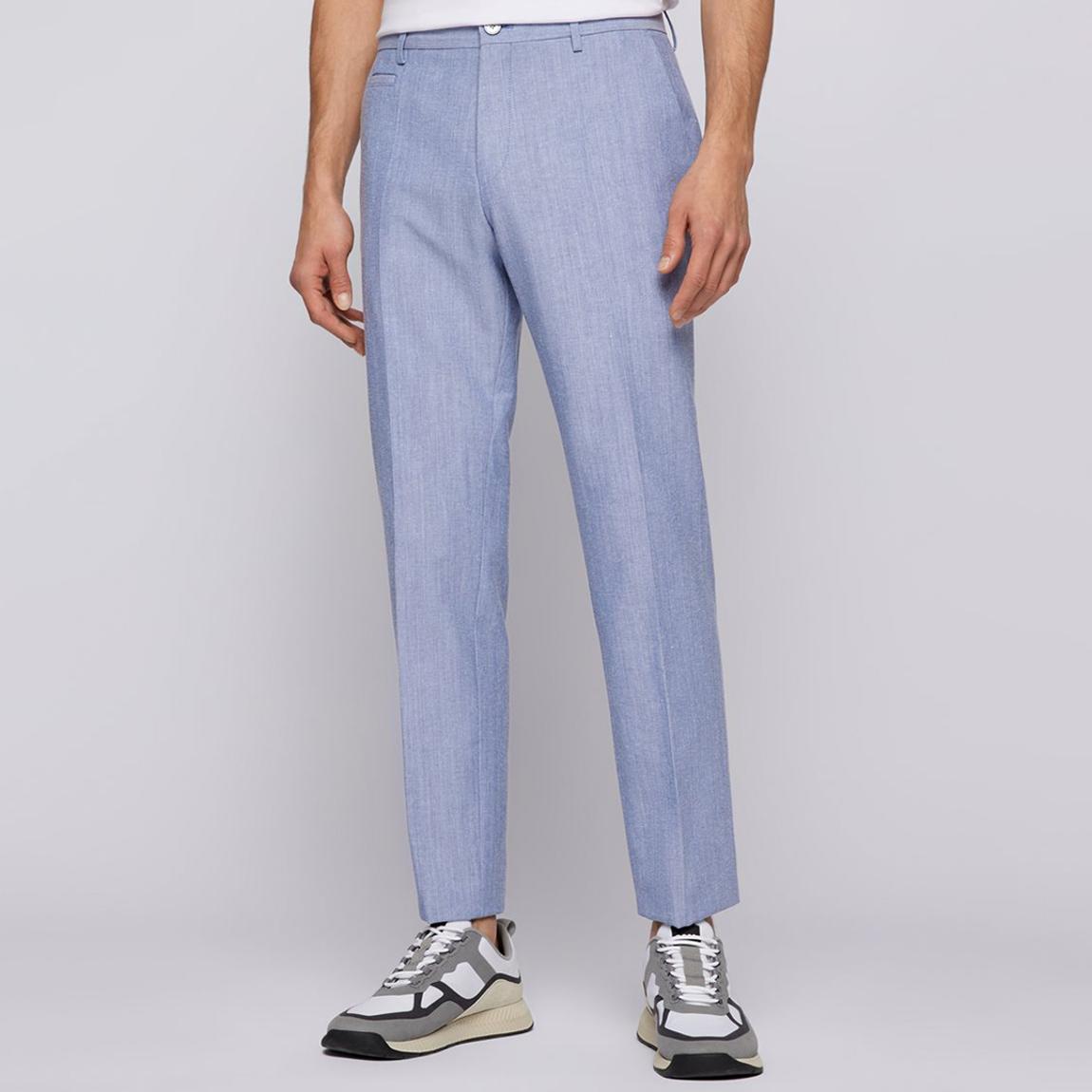 Pale Blue Genius Wool Blend Trousers main product photo