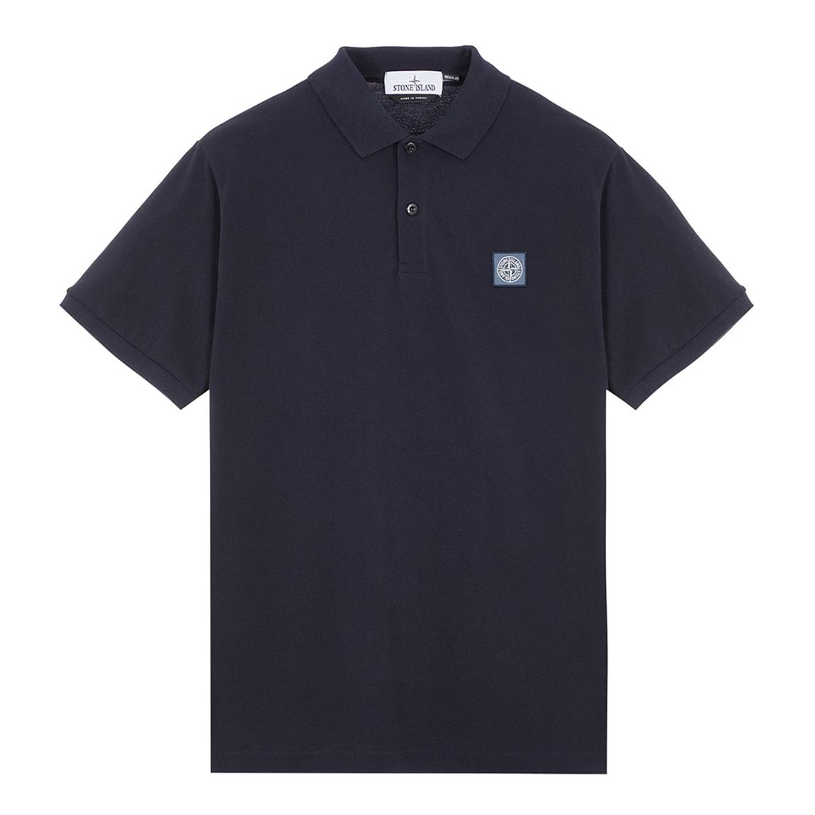 Navy Cotton Pique Polo Shirt main product photo