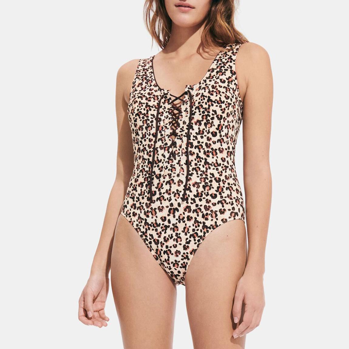 Brown Leopard Print Fox Swimsuit main product photo
