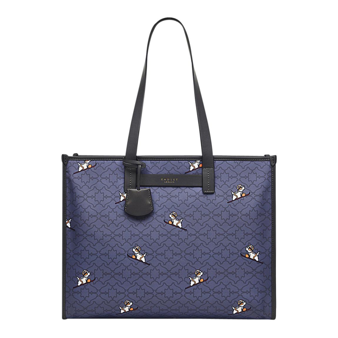 Cloud Burst Heirloom Ski Dog Large Ziptop Shoulder Bag main product photo