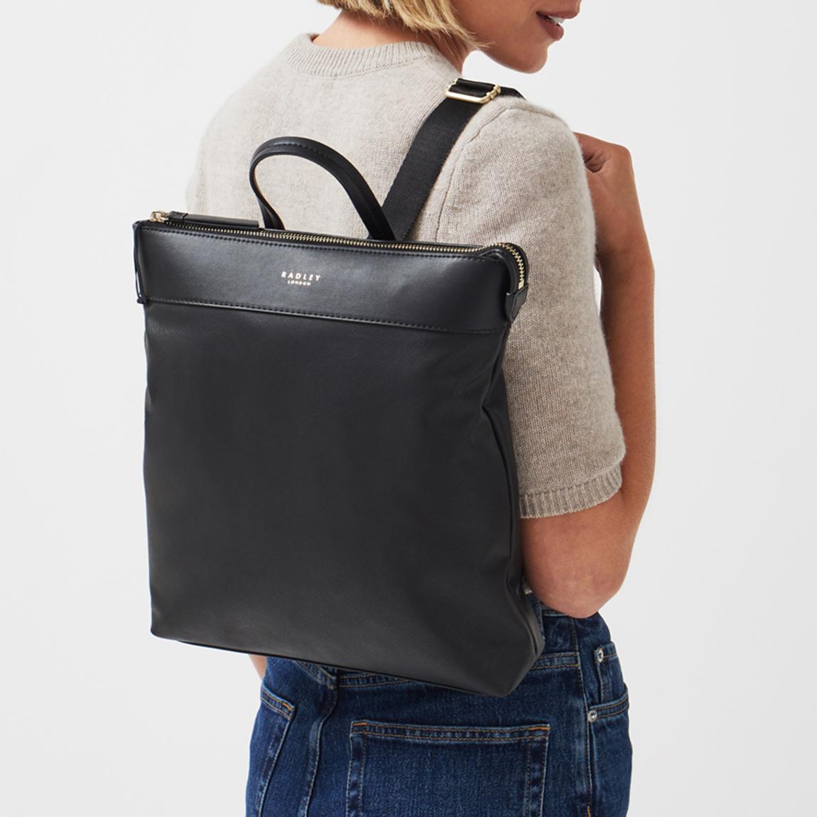 Black Essex Road Medium Ziptop Backpack main product photo