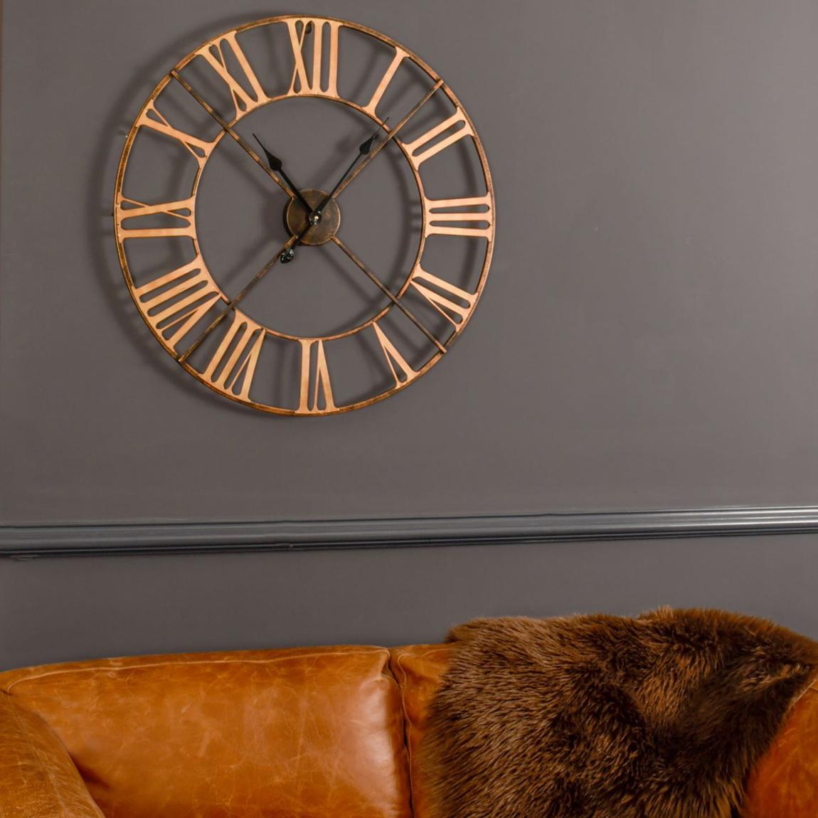 Antique Brass Outdoor Skeletal Wall Clock main product photo