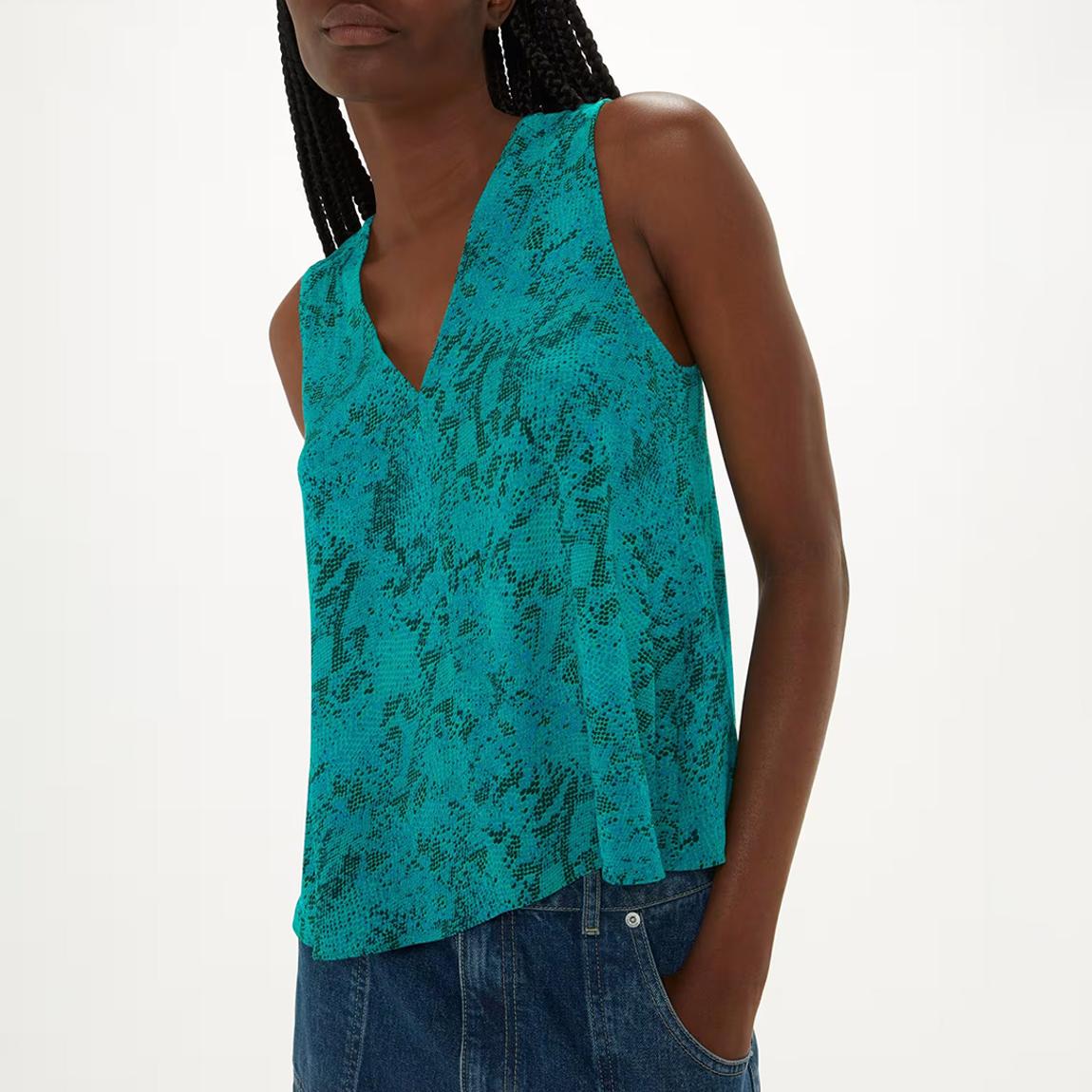 Turquoise Diagonal Snake Vest Top main product photo