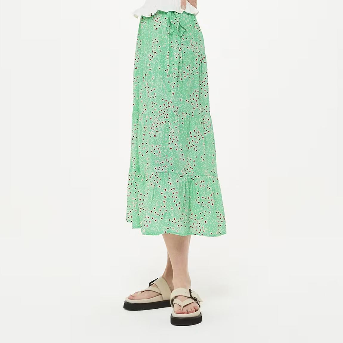Green Daisy Meadow Tie Side Skirt main product photo