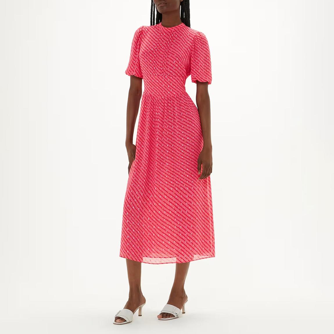 Pink Diagonal Leaf Blair Dress main product photo