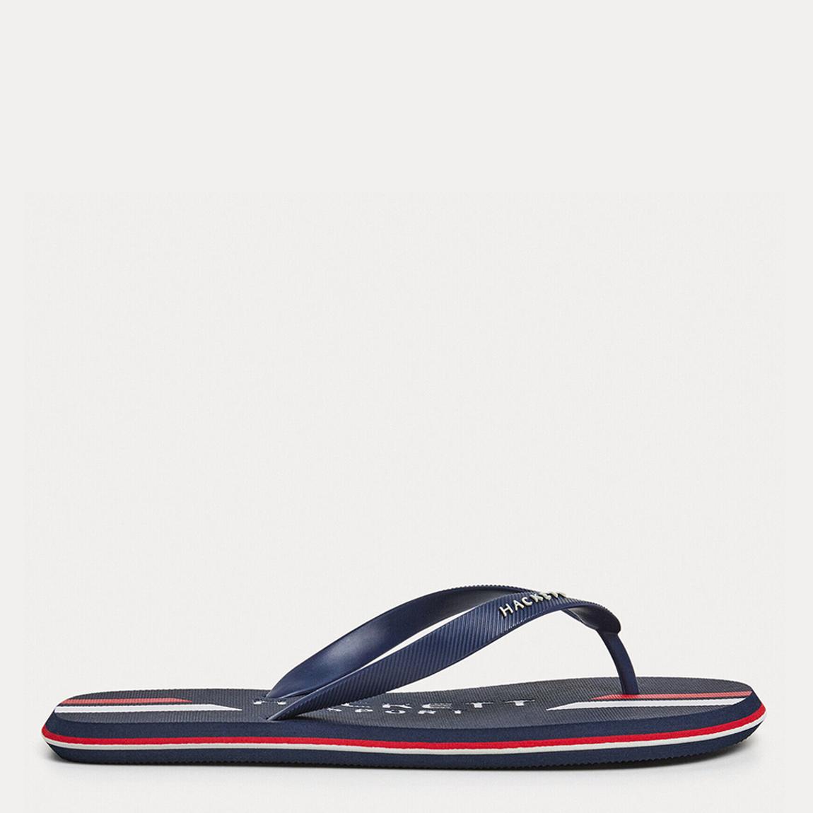 Navy Two Tone Striped Flip Flops main product photo